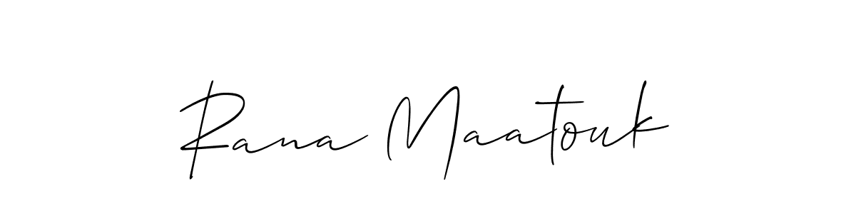 You should practise on your own different ways (Allison_Script) to write your name (Rana Maatouk) in signature. don't let someone else do it for you. Rana Maatouk signature style 2 images and pictures png