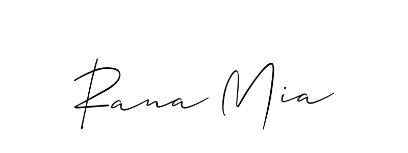 The best way (Allison_Script) to make a short signature is to pick only two or three words in your name. The name Rana Mia include a total of six letters. For converting this name. Rana Mia signature style 2 images and pictures png