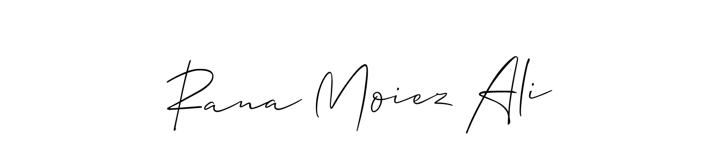 Similarly Allison_Script is the best handwritten signature design. Signature creator online .You can use it as an online autograph creator for name Rana Moiez Ali. Rana Moiez Ali signature style 2 images and pictures png