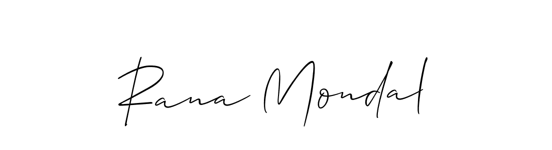 How to make Rana Mondal name signature. Use Allison_Script style for creating short signs online. This is the latest handwritten sign. Rana Mondal signature style 2 images and pictures png