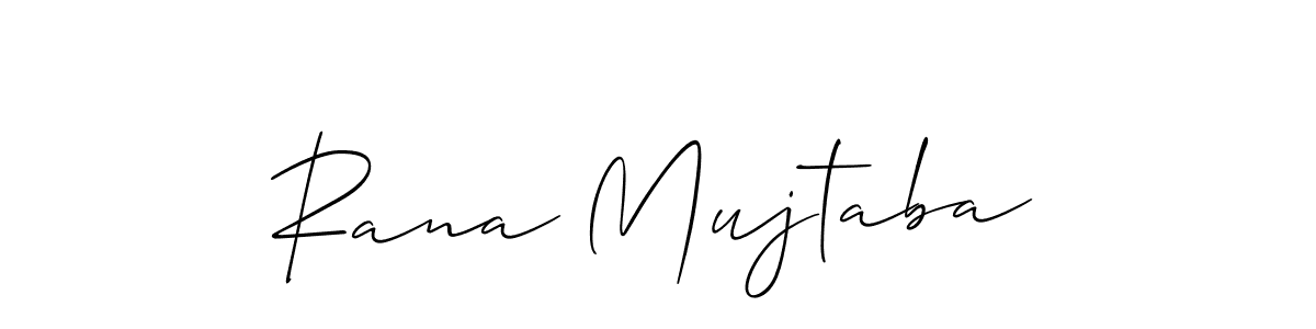 How to make Rana Mujtaba name signature. Use Allison_Script style for creating short signs online. This is the latest handwritten sign. Rana Mujtaba signature style 2 images and pictures png