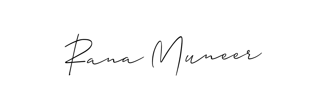 Rana Muneer stylish signature style. Best Handwritten Sign (Allison_Script) for my name. Handwritten Signature Collection Ideas for my name Rana Muneer. Rana Muneer signature style 2 images and pictures png