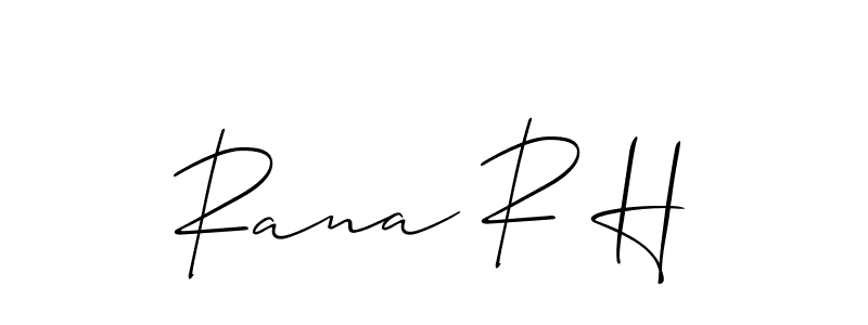 How to make Rana R H name signature. Use Allison_Script style for creating short signs online. This is the latest handwritten sign. Rana R H signature style 2 images and pictures png