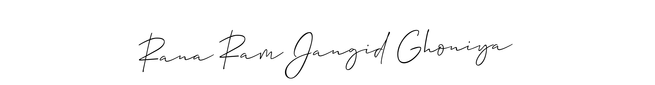 Design your own signature with our free online signature maker. With this signature software, you can create a handwritten (Allison_Script) signature for name Rana Ram Jangid Ghoniya. Rana Ram Jangid Ghoniya signature style 2 images and pictures png
