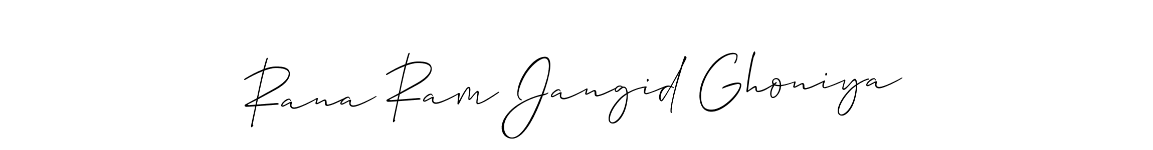 This is the best signature style for the Rana Ram Jangid Ghoniya name. Also you like these signature font (Allison_Script). Mix name signature. Rana Ram Jangid Ghoniya signature style 2 images and pictures png