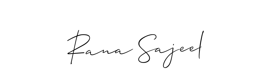 Use a signature maker to create a handwritten signature online. With this signature software, you can design (Allison_Script) your own signature for name Rana Sajeel. Rana Sajeel signature style 2 images and pictures png