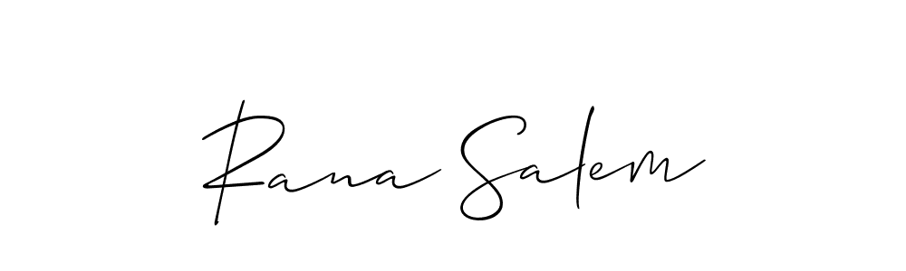 The best way (Allison_Script) to make a short signature is to pick only two or three words in your name. The name Rana Salem include a total of six letters. For converting this name. Rana Salem signature style 2 images and pictures png