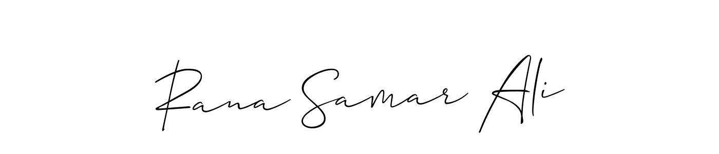 Also You can easily find your signature by using the search form. We will create Rana Samar Ali name handwritten signature images for you free of cost using Allison_Script sign style. Rana Samar Ali signature style 2 images and pictures png