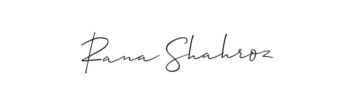 Create a beautiful signature design for name Rana Shahroz. With this signature (Allison_Script) fonts, you can make a handwritten signature for free. Rana Shahroz signature style 2 images and pictures png