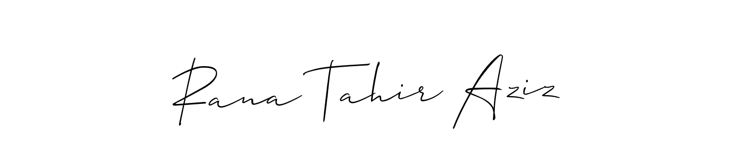 Similarly Allison_Script is the best handwritten signature design. Signature creator online .You can use it as an online autograph creator for name Rana Tahir Aziz. Rana Tahir Aziz signature style 2 images and pictures png