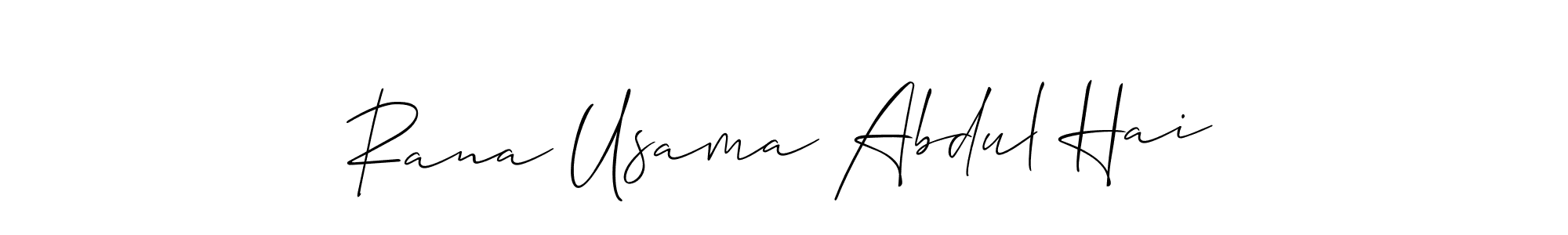 Use a signature maker to create a handwritten signature online. With this signature software, you can design (Allison_Script) your own signature for name Rana Usama Abdul Hai. Rana Usama Abdul Hai signature style 2 images and pictures png