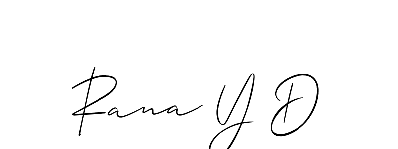 How to make Rana Y D name signature. Use Allison_Script style for creating short signs online. This is the latest handwritten sign. Rana Y D signature style 2 images and pictures png