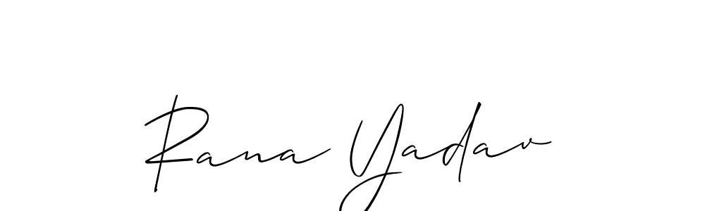 How to make Rana Yadav name signature. Use Allison_Script style for creating short signs online. This is the latest handwritten sign. Rana Yadav signature style 2 images and pictures png