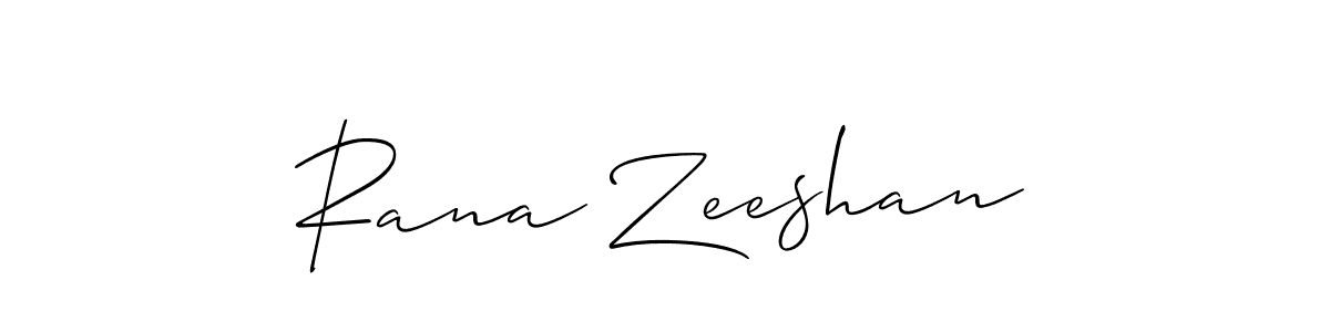 How to make Rana Zeeshan name signature. Use Allison_Script style for creating short signs online. This is the latest handwritten sign. Rana Zeeshan signature style 2 images and pictures png