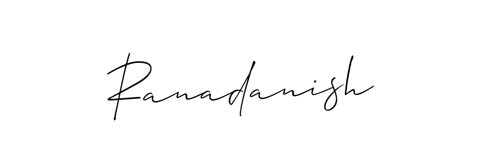 The best way (Allison_Script) to make a short signature is to pick only two or three words in your name. The name Ranadanish include a total of six letters. For converting this name. Ranadanish signature style 2 images and pictures png