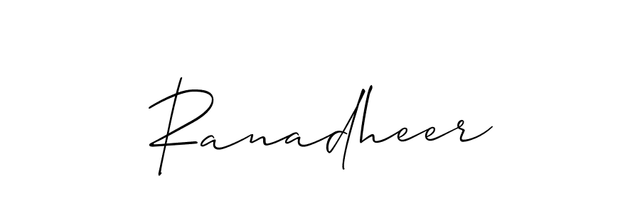 Allison_Script is a professional signature style that is perfect for those who want to add a touch of class to their signature. It is also a great choice for those who want to make their signature more unique. Get Ranadheer name to fancy signature for free. Ranadheer signature style 2 images and pictures png