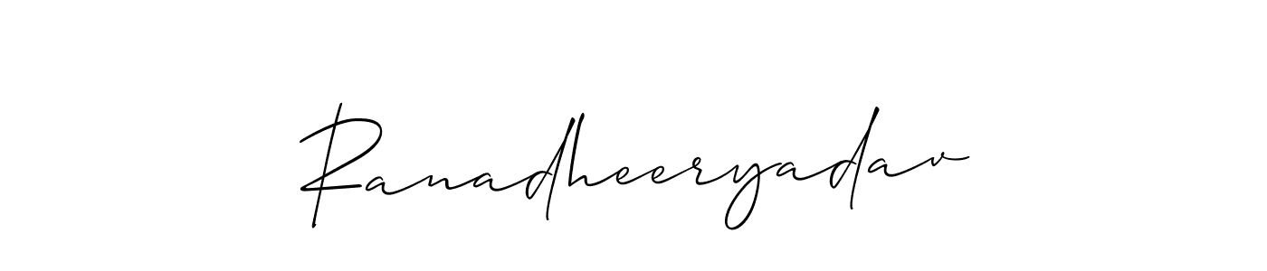 You should practise on your own different ways (Allison_Script) to write your name (Ranadheeryadav) in signature. don't let someone else do it for you. Ranadheeryadav signature style 2 images and pictures png