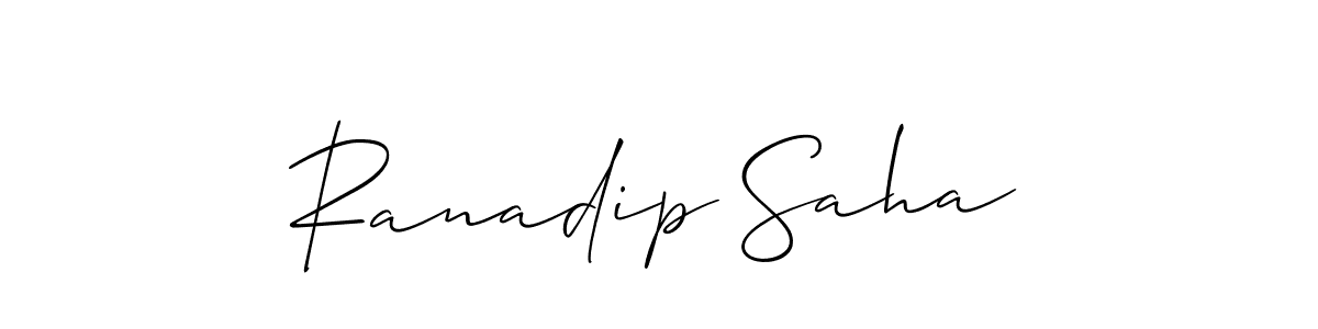 Make a beautiful signature design for name Ranadip Saha. With this signature (Allison_Script) style, you can create a handwritten signature for free. Ranadip Saha signature style 2 images and pictures png