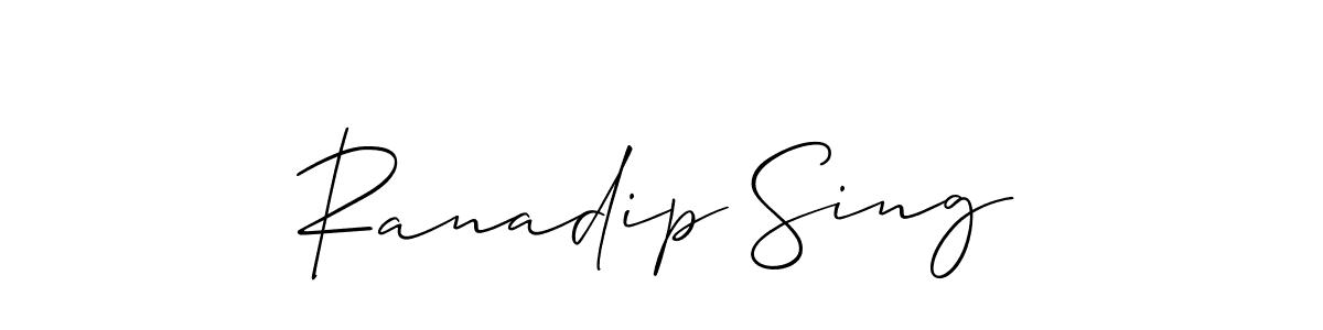 Design your own signature with our free online signature maker. With this signature software, you can create a handwritten (Allison_Script) signature for name Ranadip Sing. Ranadip Sing signature style 2 images and pictures png