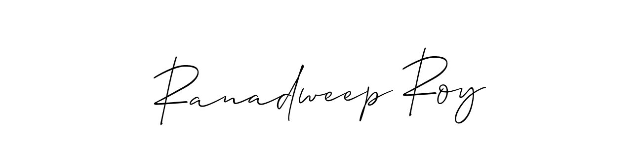 You can use this online signature creator to create a handwritten signature for the name Ranadweep Roy. This is the best online autograph maker. Ranadweep Roy signature style 2 images and pictures png
