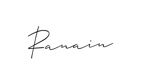 Design your own signature with our free online signature maker. With this signature software, you can create a handwritten (Allison_Script) signature for name Ranain. Ranain signature style 2 images and pictures png