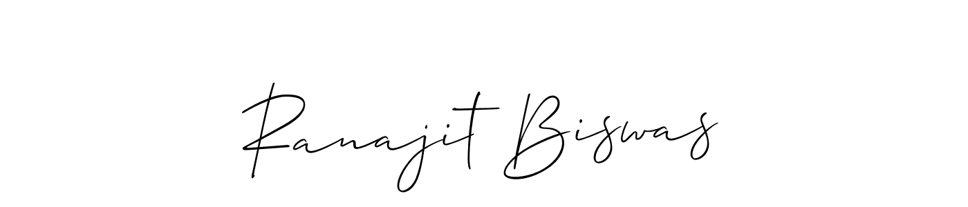 Create a beautiful signature design for name Ranajit Biswas. With this signature (Allison_Script) fonts, you can make a handwritten signature for free. Ranajit Biswas signature style 2 images and pictures png