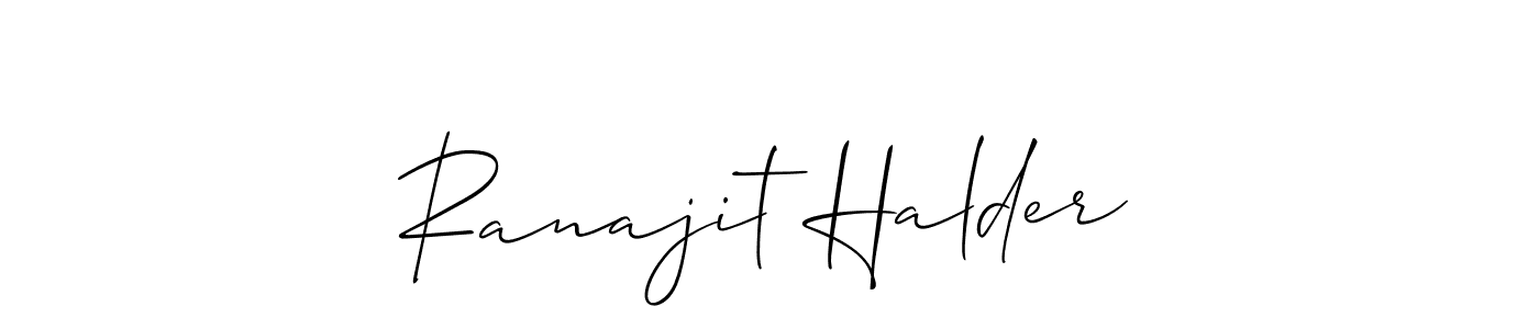 This is the best signature style for the Ranajit Halder name. Also you like these signature font (Allison_Script). Mix name signature. Ranajit Halder signature style 2 images and pictures png