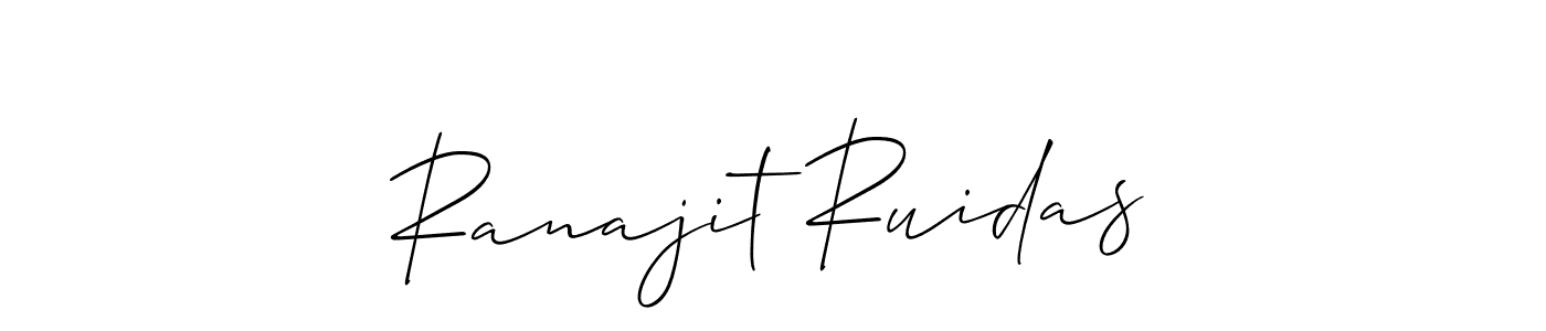 Create a beautiful signature design for name Ranajit Ruidas. With this signature (Allison_Script) fonts, you can make a handwritten signature for free. Ranajit Ruidas signature style 2 images and pictures png