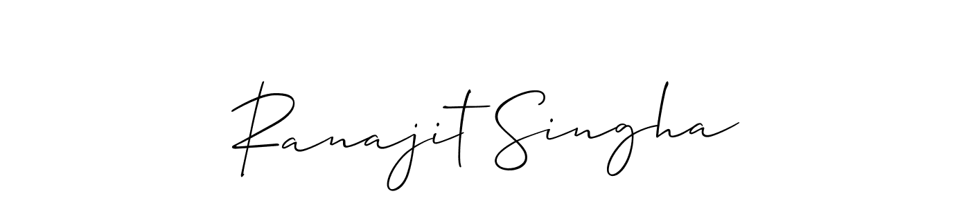Design your own signature with our free online signature maker. With this signature software, you can create a handwritten (Allison_Script) signature for name Ranajit Singha. Ranajit Singha signature style 2 images and pictures png