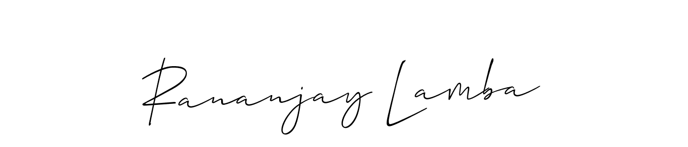 You should practise on your own different ways (Allison_Script) to write your name (Rananjay Lamba) in signature. don't let someone else do it for you. Rananjay Lamba signature style 2 images and pictures png