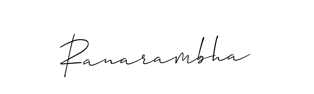 Make a beautiful signature design for name Ranarambha. With this signature (Allison_Script) style, you can create a handwritten signature for free. Ranarambha signature style 2 images and pictures png