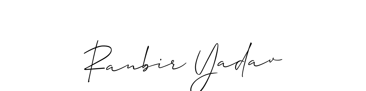 Ranbir Yadav stylish signature style. Best Handwritten Sign (Allison_Script) for my name. Handwritten Signature Collection Ideas for my name Ranbir Yadav. Ranbir Yadav signature style 2 images and pictures png