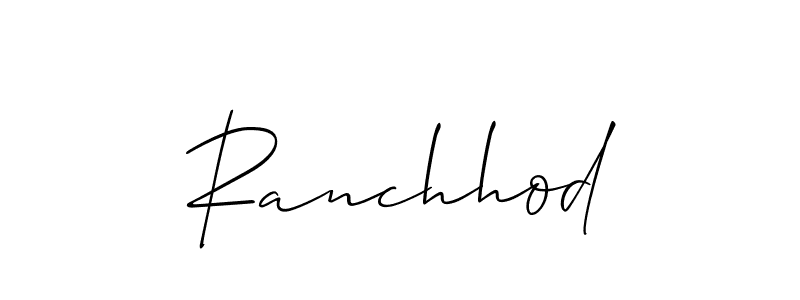 You should practise on your own different ways (Allison_Script) to write your name (Ranchhod) in signature. don't let someone else do it for you. Ranchhod signature style 2 images and pictures png