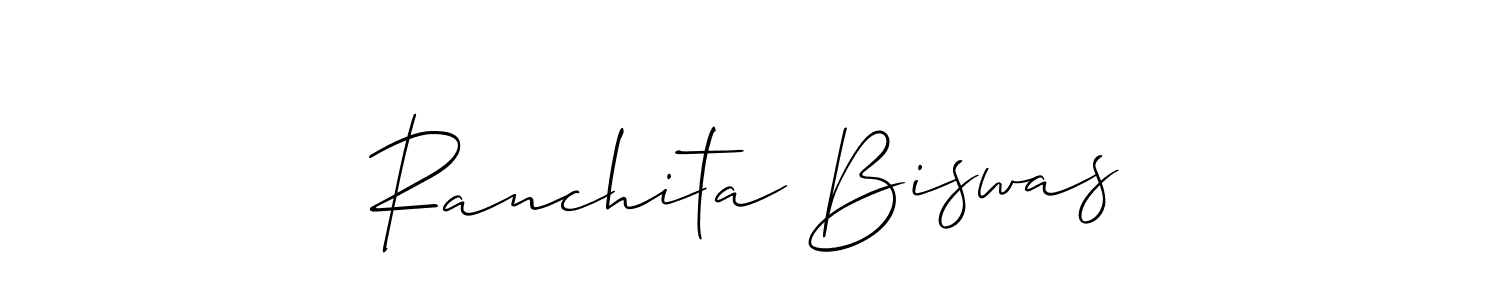 How to make Ranchita Biswas name signature. Use Allison_Script style for creating short signs online. This is the latest handwritten sign. Ranchita Biswas signature style 2 images and pictures png