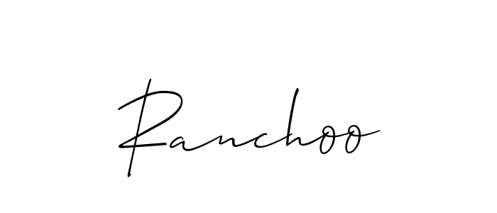 if you are searching for the best signature style for your name Ranchoo. so please give up your signature search. here we have designed multiple signature styles  using Allison_Script. Ranchoo signature style 2 images and pictures png