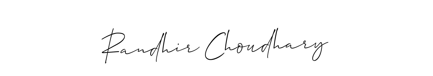 How to make Randhir Choudhary name signature. Use Allison_Script style for creating short signs online. This is the latest handwritten sign. Randhir Choudhary signature style 2 images and pictures png