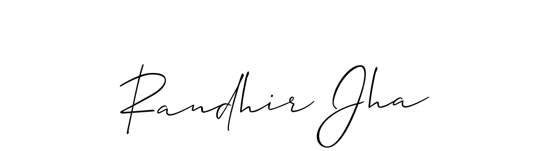 Randhir Jha stylish signature style. Best Handwritten Sign (Allison_Script) for my name. Handwritten Signature Collection Ideas for my name Randhir Jha. Randhir Jha signature style 2 images and pictures png