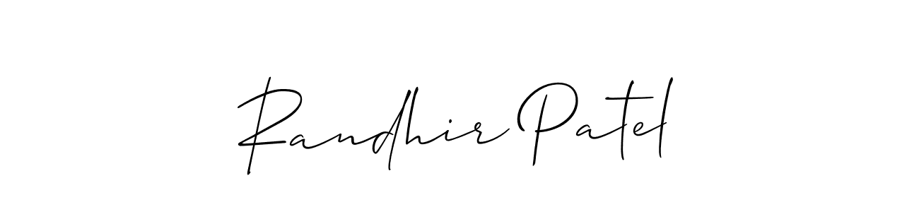 Design your own signature with our free online signature maker. With this signature software, you can create a handwritten (Allison_Script) signature for name Randhir Patel. Randhir Patel signature style 2 images and pictures png