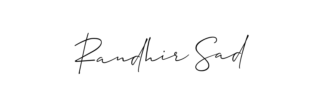 Randhir Sad stylish signature style. Best Handwritten Sign (Allison_Script) for my name. Handwritten Signature Collection Ideas for my name Randhir Sad. Randhir Sad signature style 2 images and pictures png