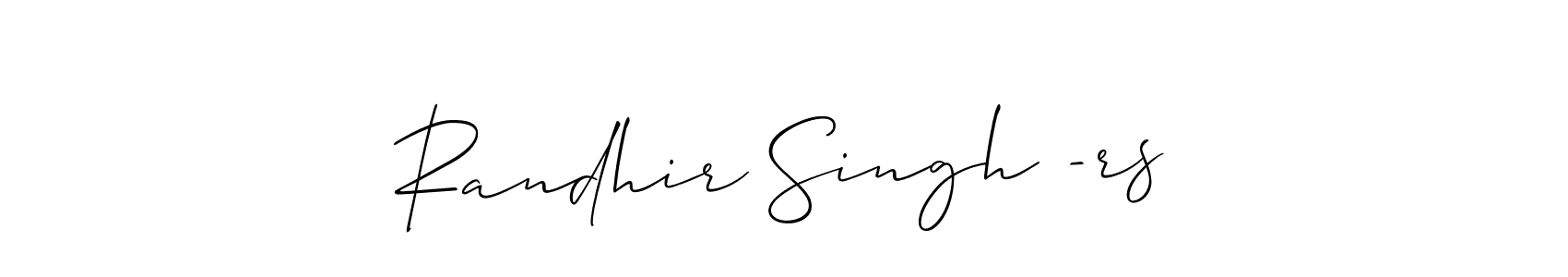 Once you've used our free online signature maker to create your best signature Allison_Script style, it's time to enjoy all of the benefits that Randhir Singh -rs name signing documents. Randhir Singh -rs signature style 2 images and pictures png