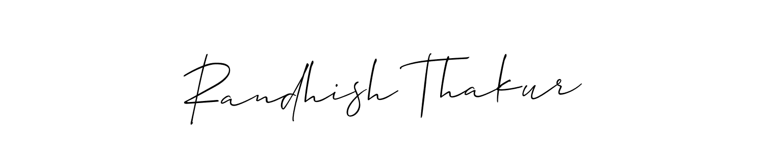 Make a beautiful signature design for name Randhish Thakur. With this signature (Allison_Script) style, you can create a handwritten signature for free. Randhish Thakur signature style 2 images and pictures png