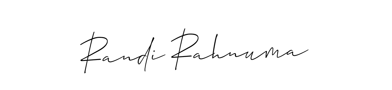 It looks lik you need a new signature style for name Randi Rahnuma. Design unique handwritten (Allison_Script) signature with our free signature maker in just a few clicks. Randi Rahnuma signature style 2 images and pictures png