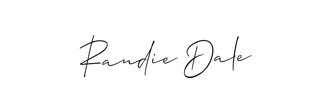 It looks lik you need a new signature style for name Randie Dale. Design unique handwritten (Allison_Script) signature with our free signature maker in just a few clicks. Randie Dale signature style 2 images and pictures png