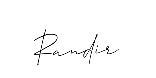 Design your own signature with our free online signature maker. With this signature software, you can create a handwritten (Allison_Script) signature for name Randir. Randir signature style 2 images and pictures png