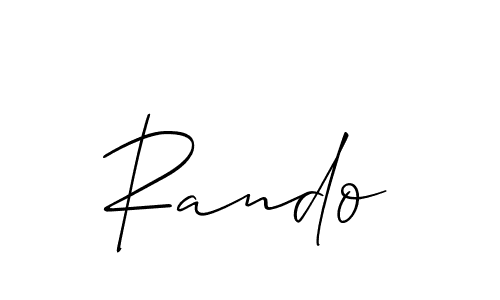 Create a beautiful signature design for name Rando. With this signature (Allison_Script) fonts, you can make a handwritten signature for free. Rando signature style 2 images and pictures png