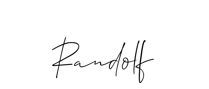 Use a signature maker to create a handwritten signature online. With this signature software, you can design (Allison_Script) your own signature for name Randolf. Randolf signature style 2 images and pictures png