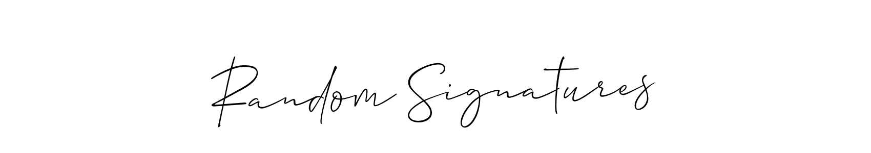 Make a beautiful signature design for name Random Signatures. With this signature (Allison_Script) style, you can create a handwritten signature for free. Random Signatures signature style 2 images and pictures png