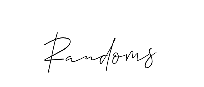 How to make Randoms name signature. Use Allison_Script style for creating short signs online. This is the latest handwritten sign. Randoms signature style 2 images and pictures png