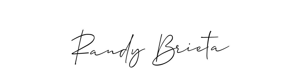 It looks lik you need a new signature style for name Randy Brieta. Design unique handwritten (Allison_Script) signature with our free signature maker in just a few clicks. Randy Brieta signature style 2 images and pictures png