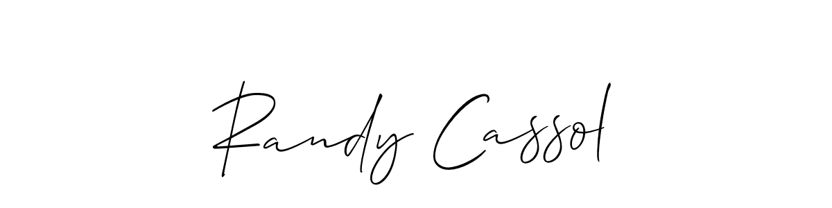 Create a beautiful signature design for name Randy Cassol. With this signature (Allison_Script) fonts, you can make a handwritten signature for free. Randy Cassol signature style 2 images and pictures png